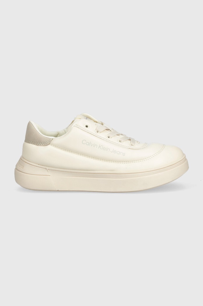 Calvin Klein Jeans sneakersy dziecięce imitacja skóry licowej beżowy V3A9.80664.35.39