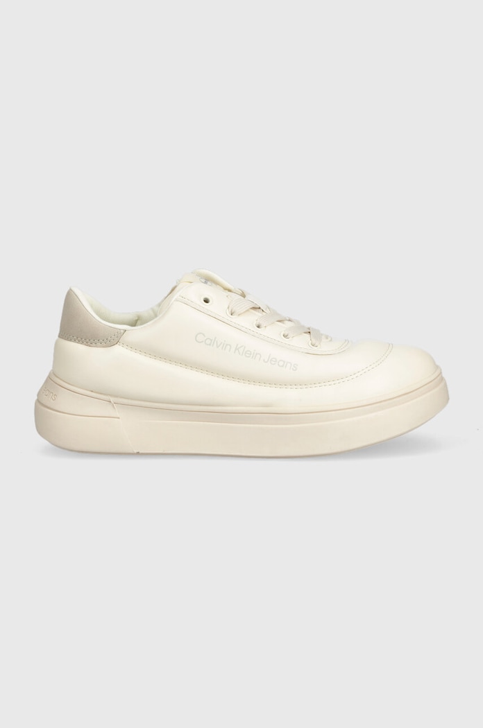 Calvin Klein Jeans sneakersy dziecięce imitacja skóry licowej beżowy V3A9.80664.35.39
