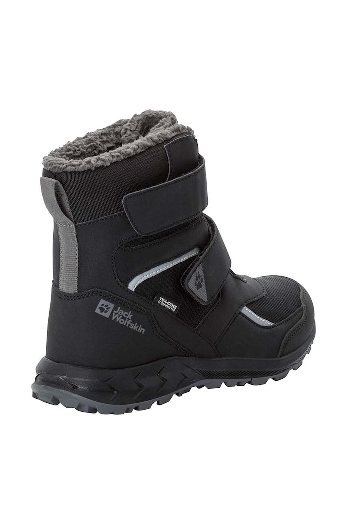 Chłopiec Jack Wolfskin buty zimowe dziecięce WOODLAND WT TEXAPORE HIGH VC 4054001 czarny