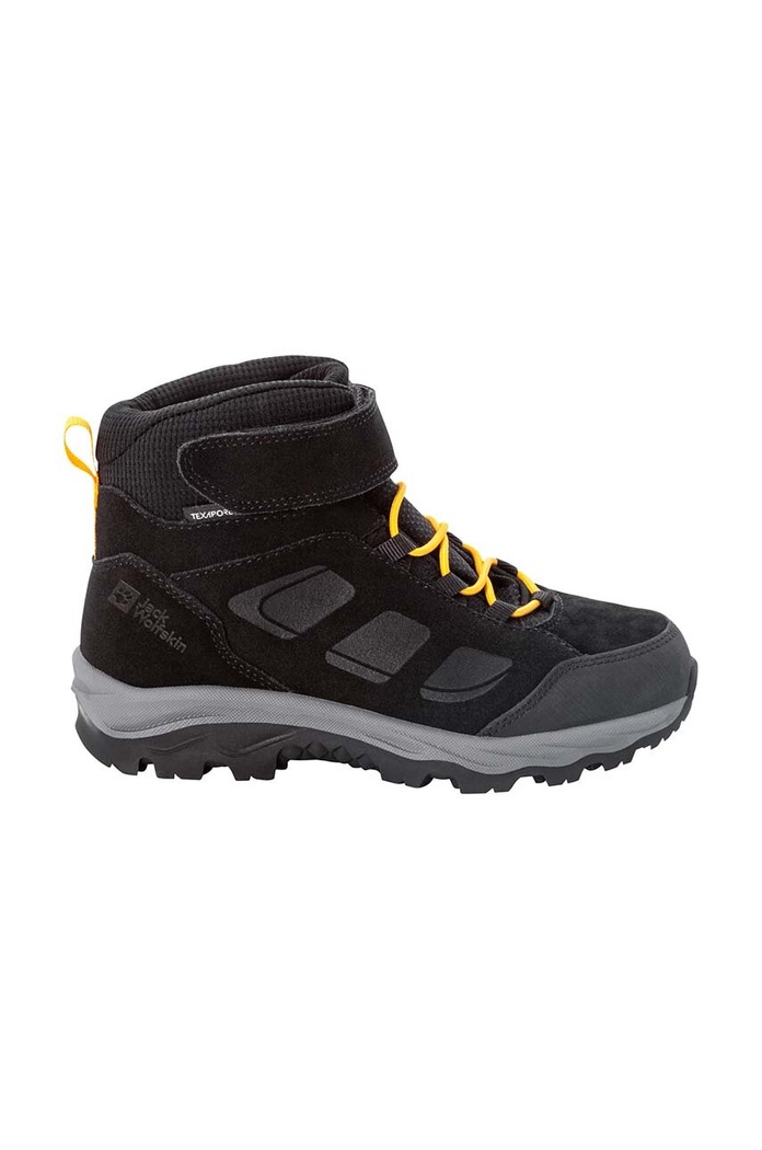 Dětské zimní boty Jack Wolfskin VOJO LT TEXAPORE MID semišová kůže černá 4054021.26.33