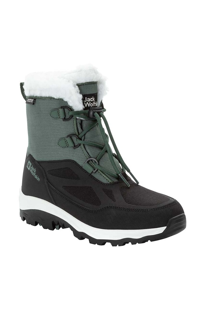 Dječaci Dječje zimske čizme Jack Wolfskin VOJO SHELL XT TEXAPORE MID 4054101 zelena