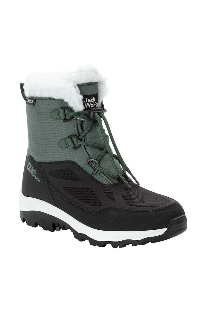 Dječaci Dječje zimske čizme Jack Wolfskin VOJO SHELL XT TEXAPORE MID 4054101 zelena