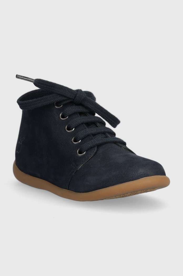 Pom D'api pantofi din piele intoarsa pentru copii P1ACBG0403.24.25 bleumarin AW23