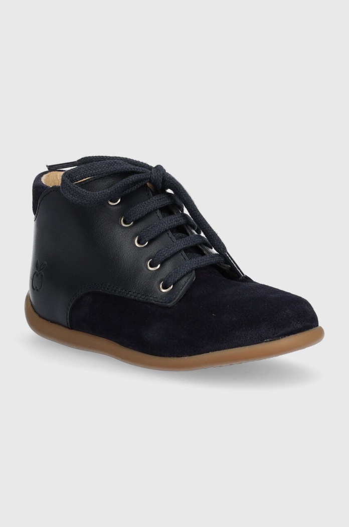 Dětské kožené polobotky Pom D'api P1AGEI0406.24.25 námořnická modř AW23