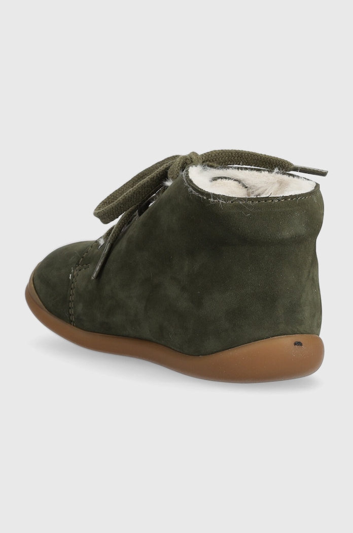 Chlapec Detské zimné semišové topánky Pom D'api FLEX-UP BOTTINE FUR P1BBCG0403.24.25 zelená