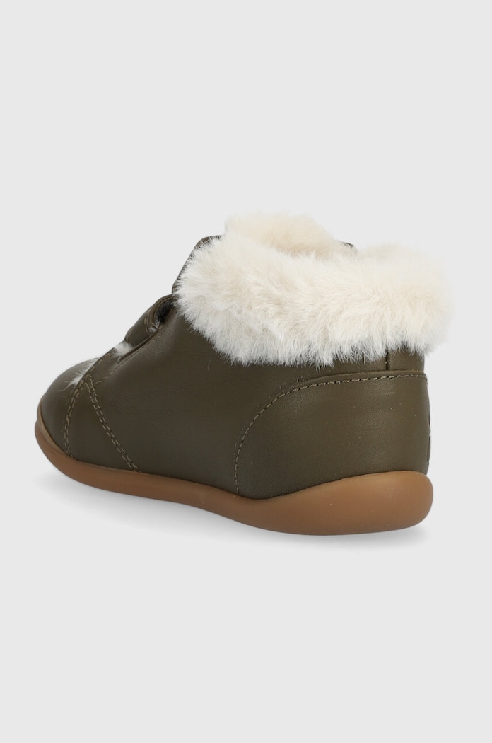 Băieți Pom D'api ghete de iarna pentru copii din piele FLEX-UP EASY FUR P1BEBN0401.24.25 verde