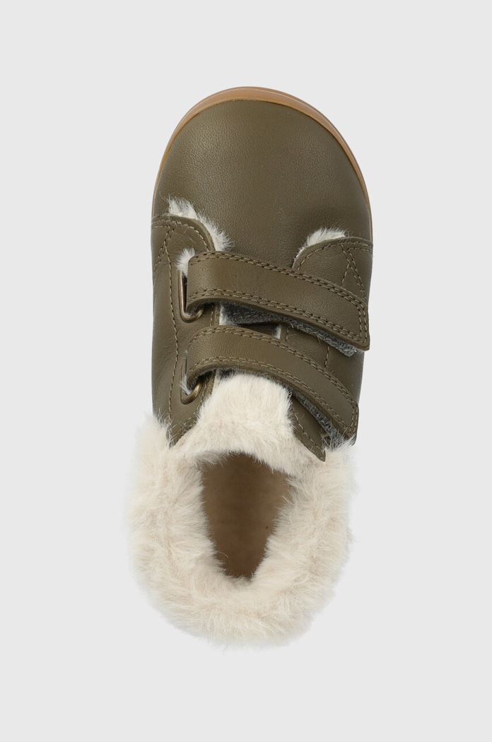 Pom D'api ghete de iarna pentru copii din piele FLEX-UP EASY FUR verde P1BEBN0401.24.25