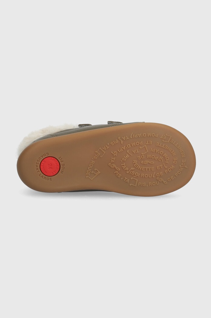 Pom D'api ghete de iarna pentru copii din piele FLEX-UP EASY FUR P1BEBN0401.24.25 verde