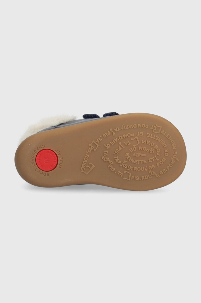Dječje zimske kožne cipele Pom D'api FLEX-UP EASY FUR P1BEEZ0402.19.23 mornarsko plava
