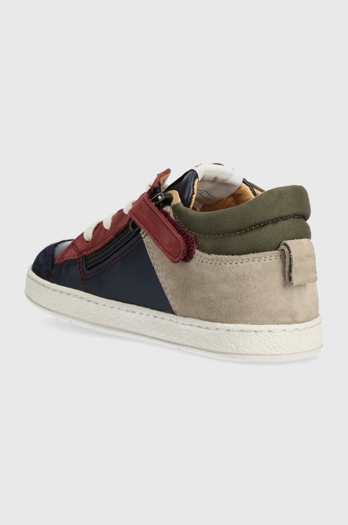 Băieți Pom D'api incaltaminte din piele pentru copii MOUSSE ZIP TREK P1PDFB0403.24.27 bleumarin