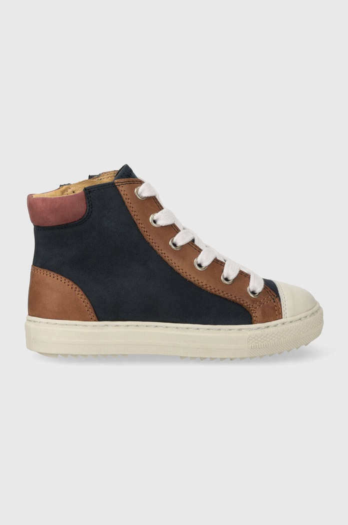 Παιδικά πάνινα παπούτσια Pom D'api SWAG ZIP LACE απομίμηση σουέτ σκούρο μπλε P1QBCJ0401.24.27
