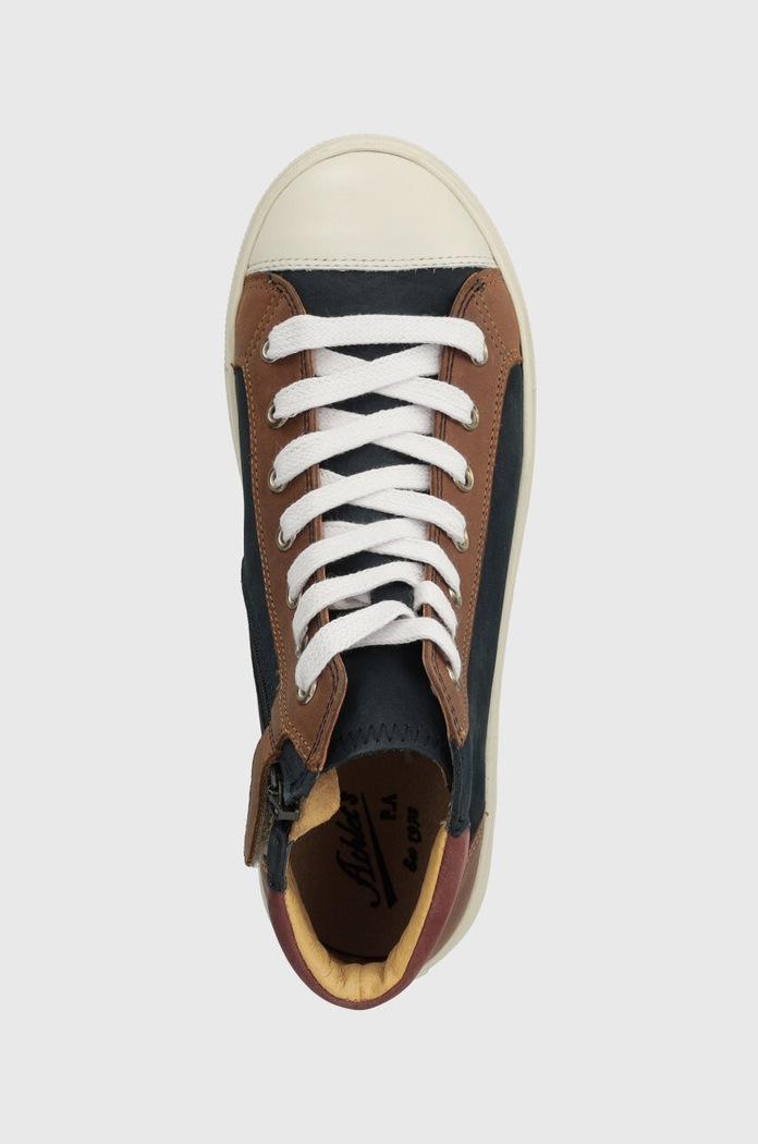 Παιδικά πάνινα παπούτσια Pom D'api SWAG ZIP LACE σκούρο μπλε P1QBCJ0401.31.34