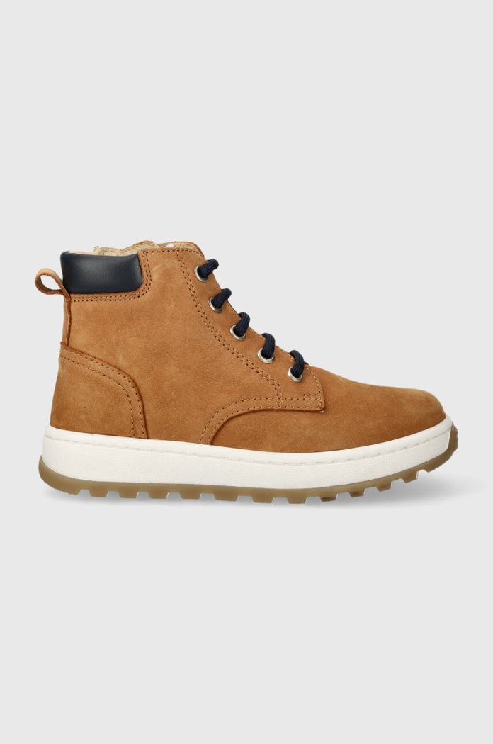 Detské kožené poltopánky Pom D'api FLOW BOOTS hnedá P1QPCL0403.28.30