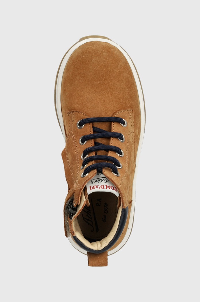 Detské kožené poltopánky Pom D'api FLOW BOOTS hnedá P1QPCL0403.28.30