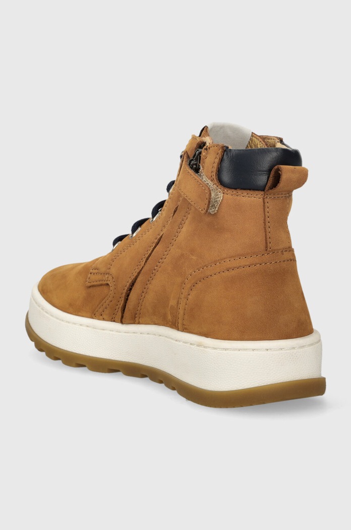 Dječaci Dječje polucipele od brušene kože Pom D'api FLOW BOOTS P1QPCL0403.31.34 smeđa