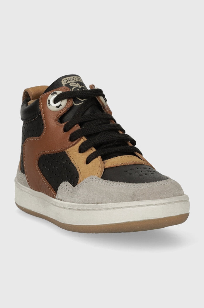 Dětské kožené sneakers boty Shoo Pom P4LACJ0403.25.27 hnědá AW23