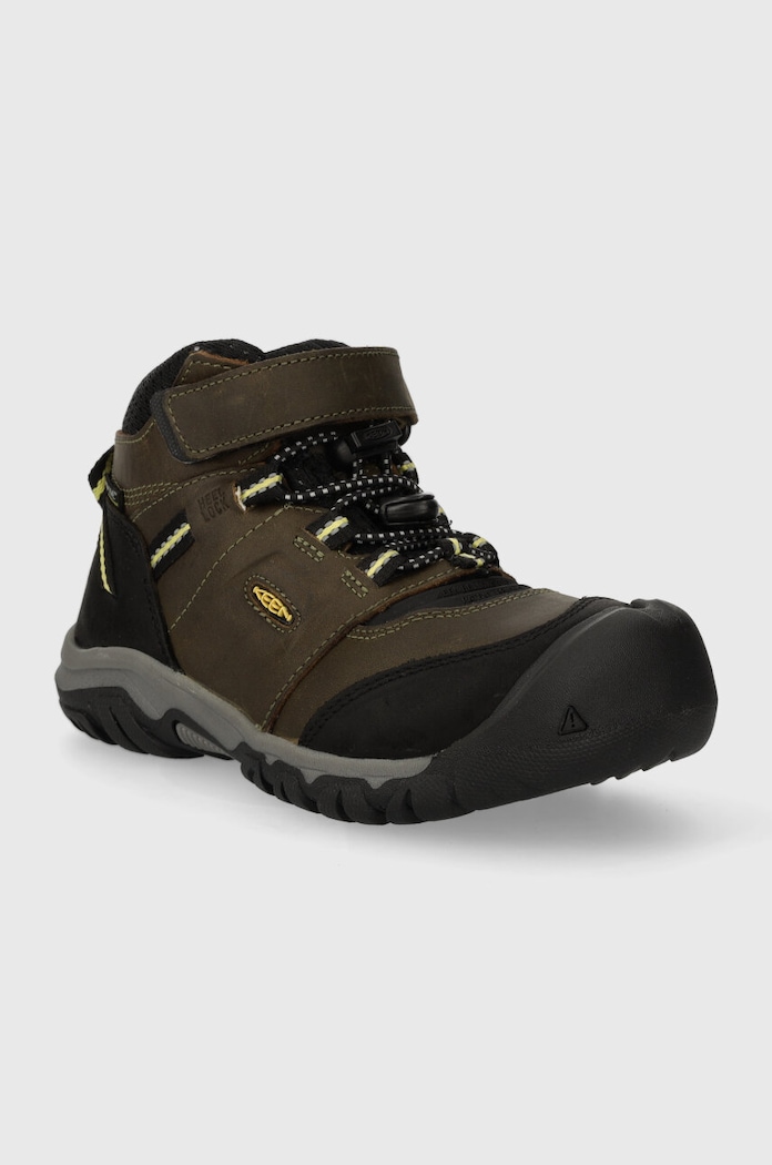 Dječje zimske cipele od brušene kože Keen Ridge Flex Mid 1026665 zelena AW23