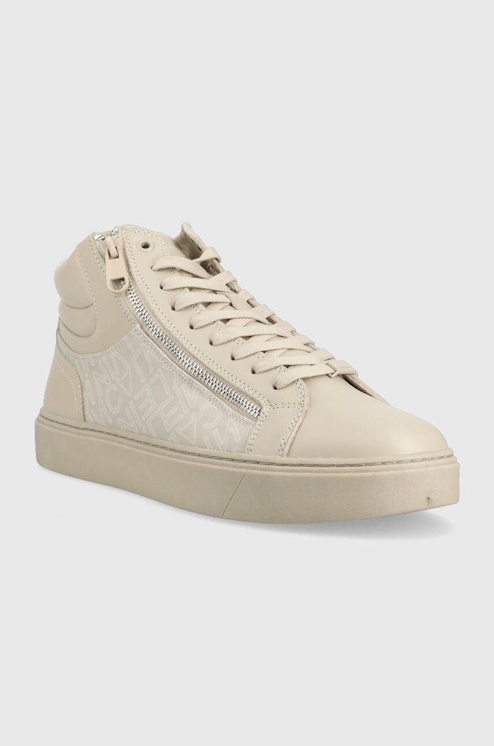 Calvin Klein sneakersy HIGH TOP LACE UP W/Z HM0HM01046 beżowy AW23