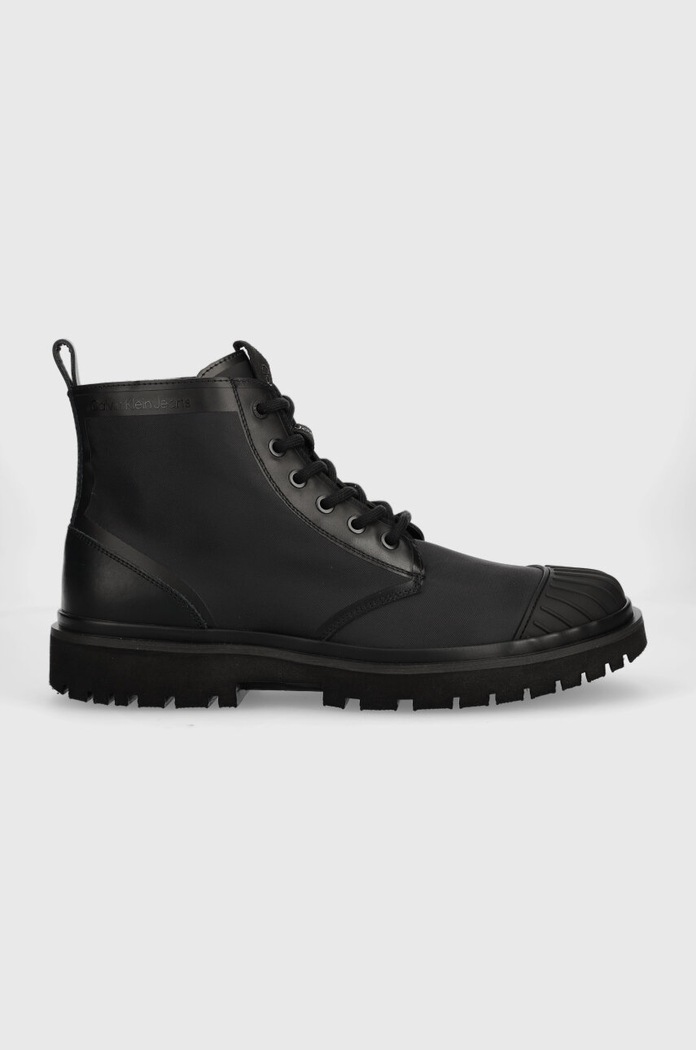 Calvin Klein Jeans bakancs EVA LACEUP BOOT MID textil fekete YM0YM00833