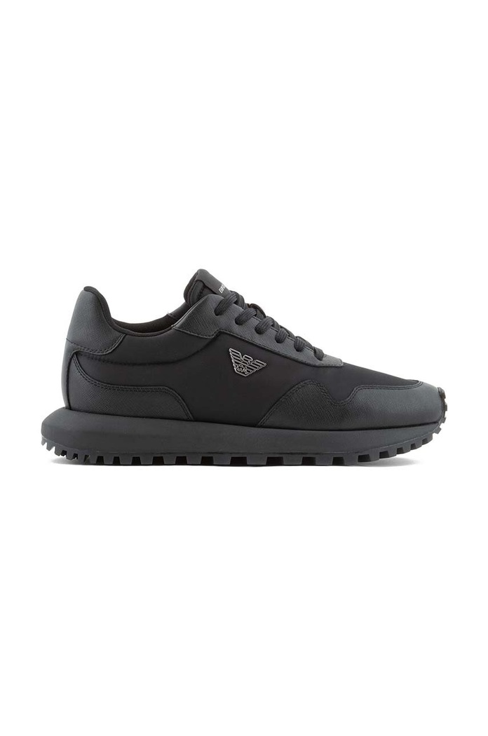 Tenisky Emporio Armani usňová koža čierna X4X630.XN877.K001