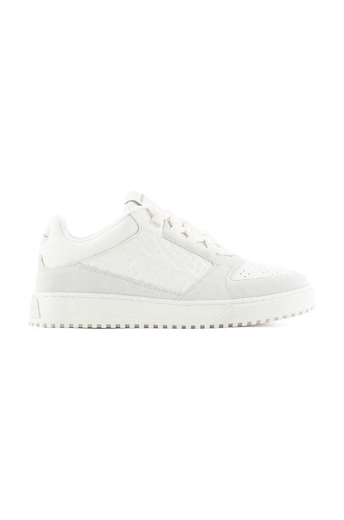 Emporio Armani sneakersy skórzane skóra zamszowa biały X4X636.XN791.M801