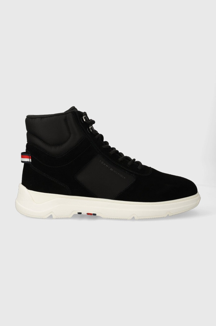 Tenisky Tommy Hilfiger CORE MIX SUEDE HYBRID semišová kůže černá FM0FM04596