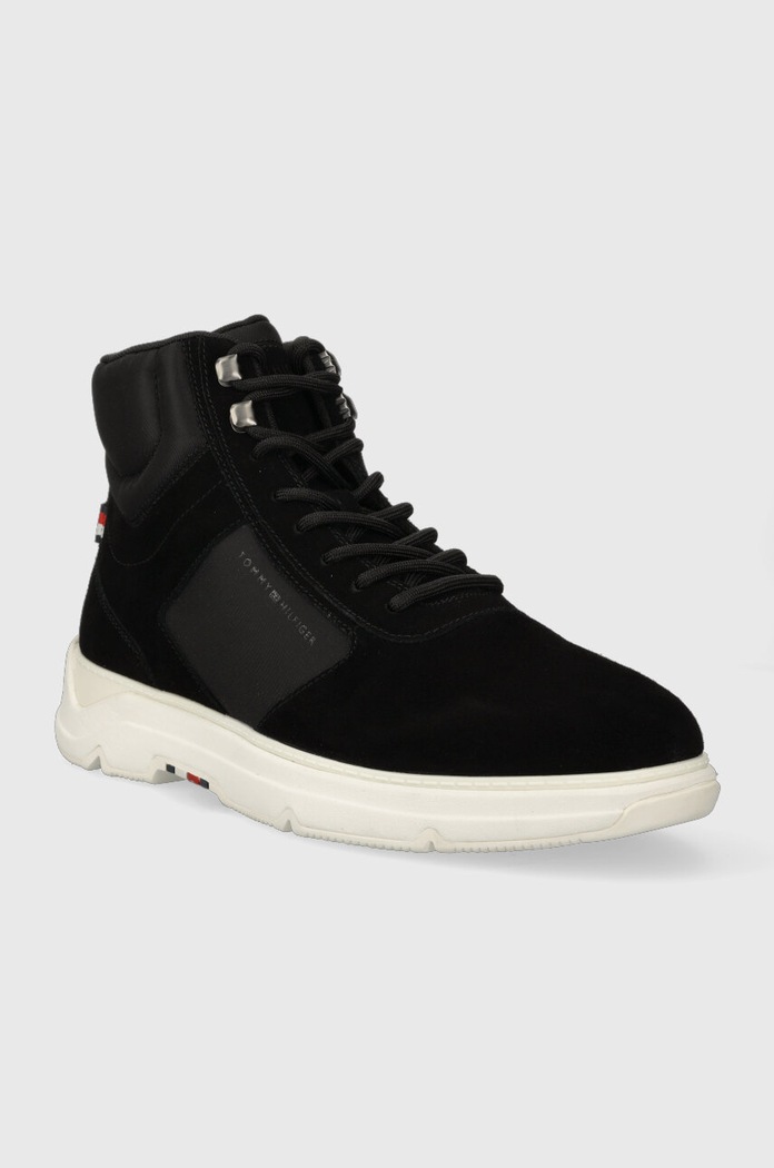 Tenisky Tommy Hilfiger CORE MIX SUEDE HYBRID FM0FM04596 černá AW23