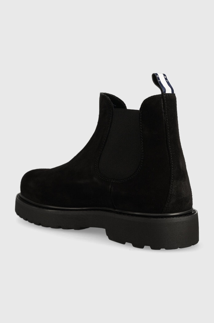 Încălțăminte Tommy Jeans botine din piele intoarsa TJM CHELSEA HIGH BOOT EM0EM01205 negru