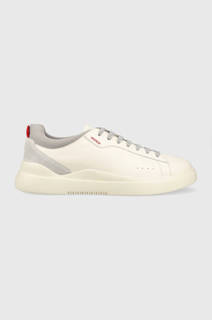 HUGO sneakersy skórzane Blake skóra zamszowa szary 50498479.124