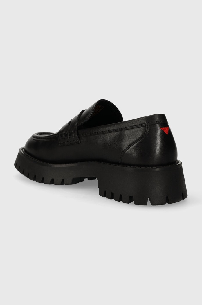 Încălțăminte Guess mocasini de piele GORIZIA MOC FM8GOM.LEA12.BLACK negru