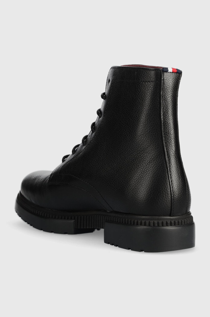 Boty Kožené boty Tommy Hilfiger COMFORT CLEATED THERMO LTH BOOT FM0FM04651 černá