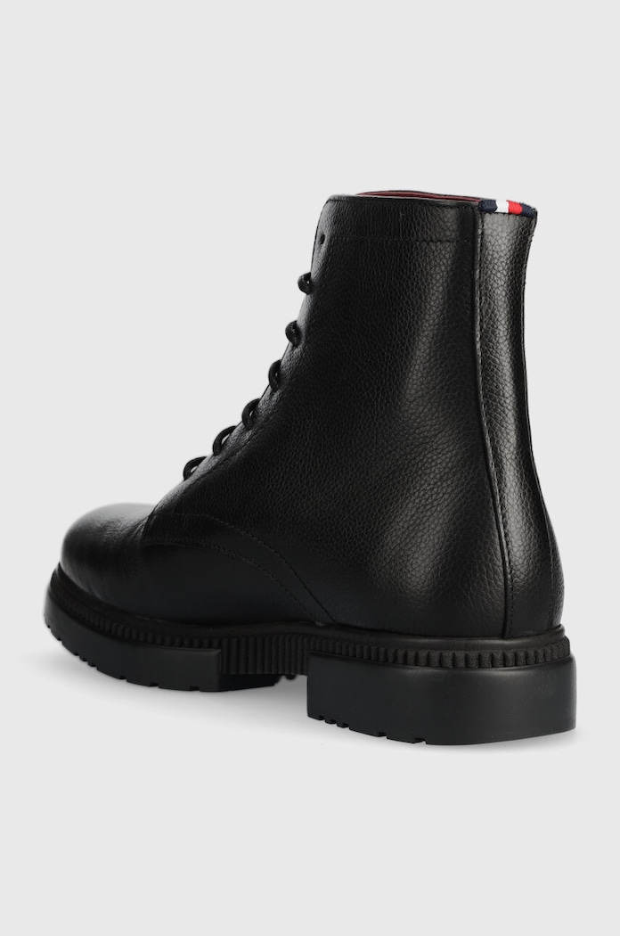 Boty Kožené boty Tommy Hilfiger COMFORT CLEATED THERMO LTH BOOT FM0FM04651 černá