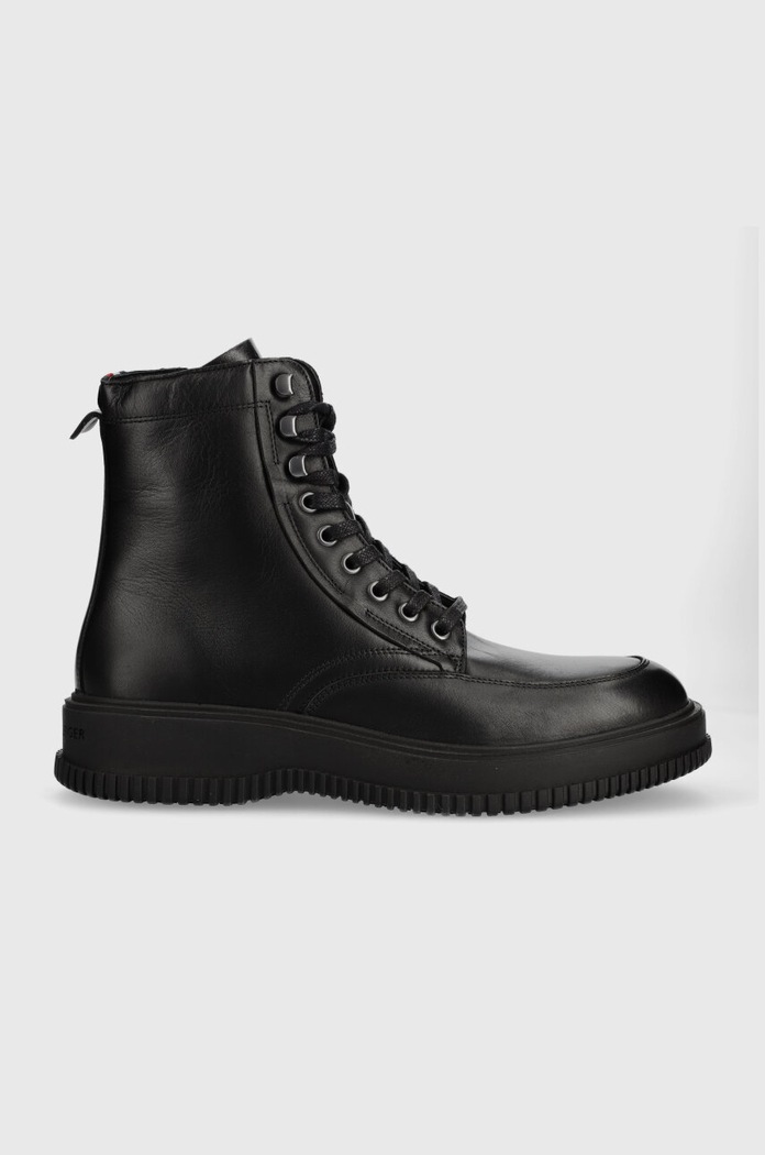 Tommy Hilfiger buty skórzane TH EVERYDAY CLASS TERMO LTH BOOT skóra licowa czarny FM0FM04658