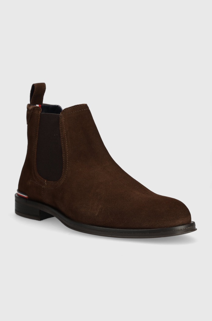 Tommy Hilfiger sztyblety zamszowe CORE RWB HILFIGER SUEDE CHELSEA FM0FM04757 brązowy NC24
