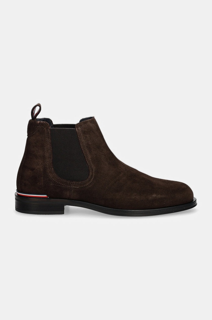 Tommy Hilfiger sztyblety zamszowe CORE RWB HILFIGER SUEDE CHELSEA FM0FM04757 brązowy NC24