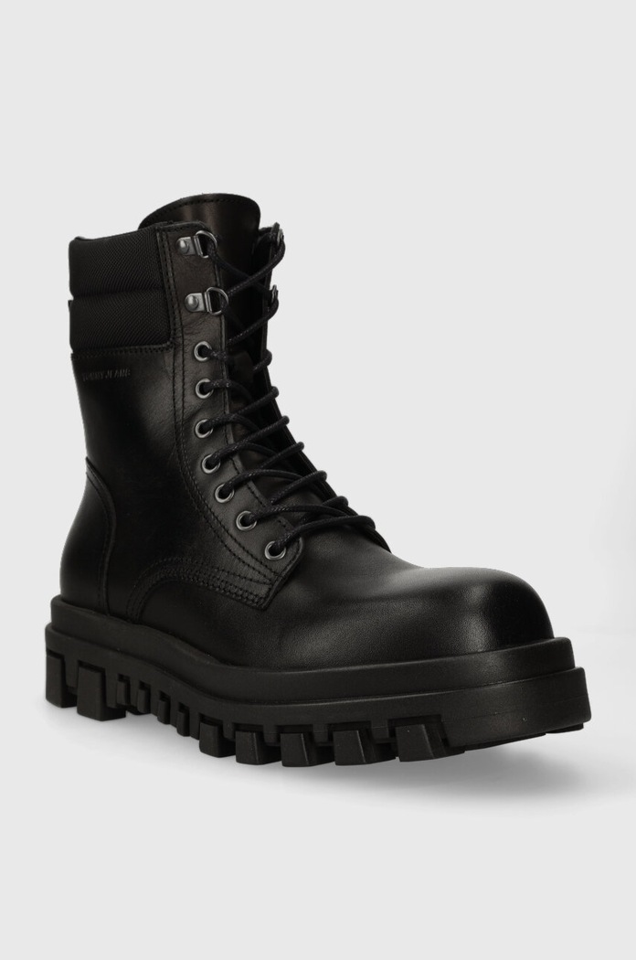 Kožené workery Tommy Jeans TJM ELEVATED OUTSOLE BOOT EM0EM01251 černá AW23