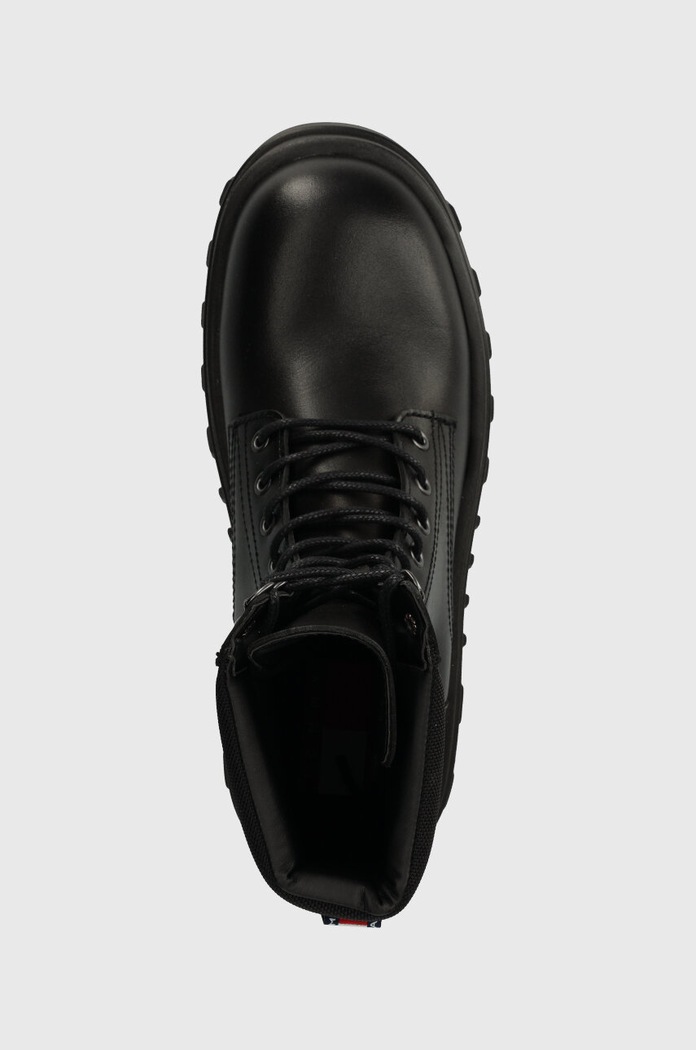 Kožené workery Tommy Jeans TJM ELEVATED OUTSOLE BOOT černá EM0EM01251