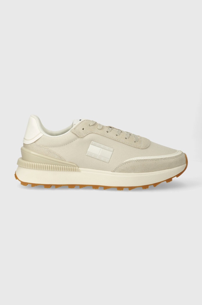 Tommy Jeans sneakersy TJM TECHNICAL RUNNER skóra zamszowa beżowy EM0EM01265