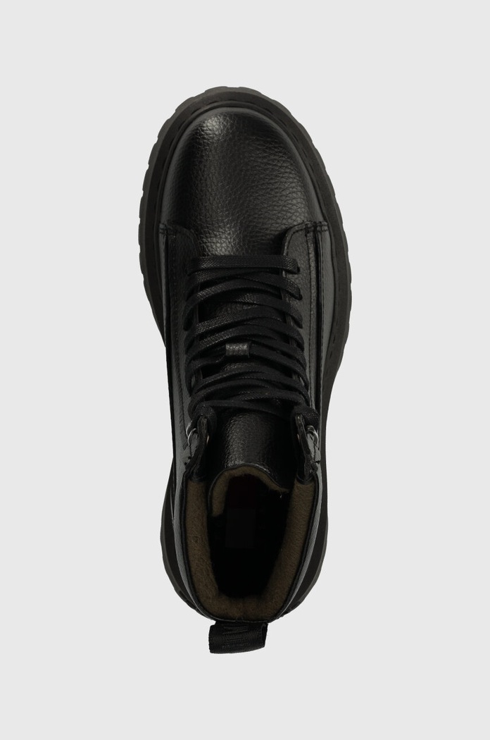 Kožené členkové topánky Tommy Jeans TJM WARM LINING BOOT čierna EM0EM01274