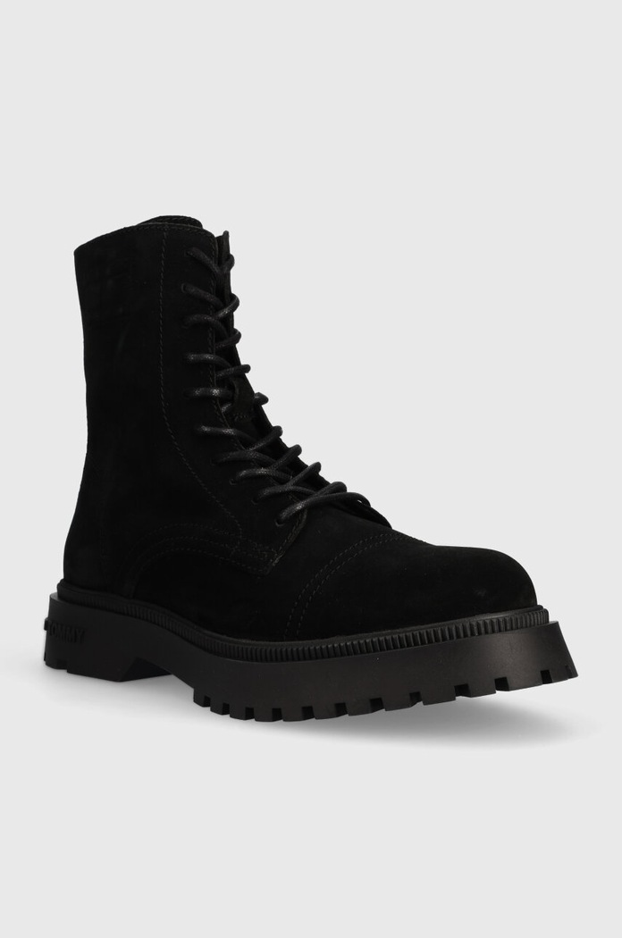 Semišové boty Tommy Jeans TJM CASUAL BOOT SUEDE EM0EM01336 černá AW23