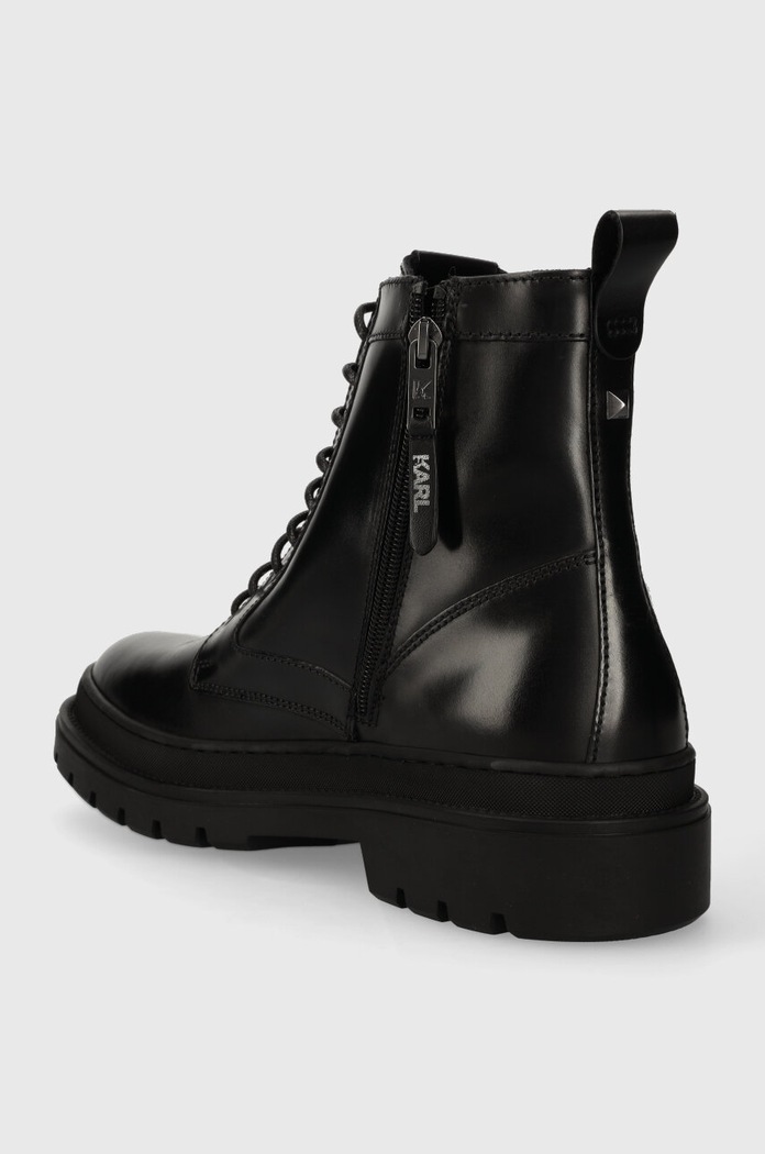 Încălțăminte Karl Lagerfeld bocanci de piele OUTLAND KL11260.000 negru