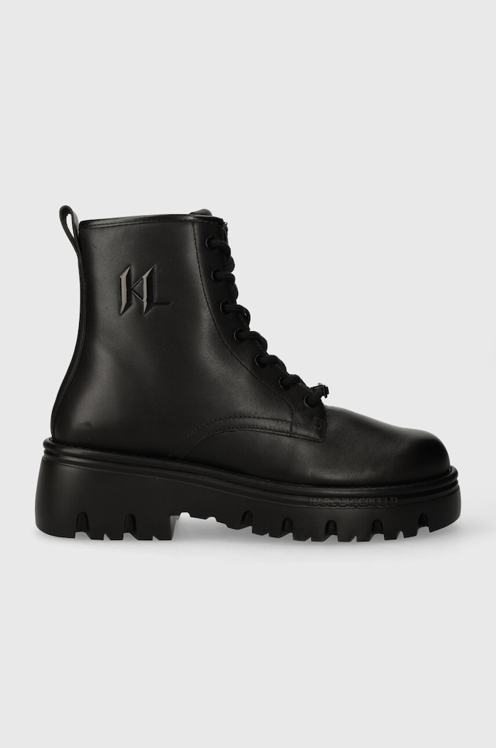 Kožne čizme Karl Lagerfeld KOMBAT KC casual crna KL15350.000