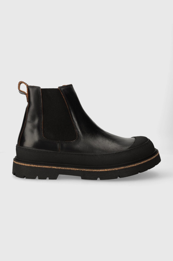Birkenstock sztyblety skórzane Prescott Slip On skóra licowa czarny 1025206