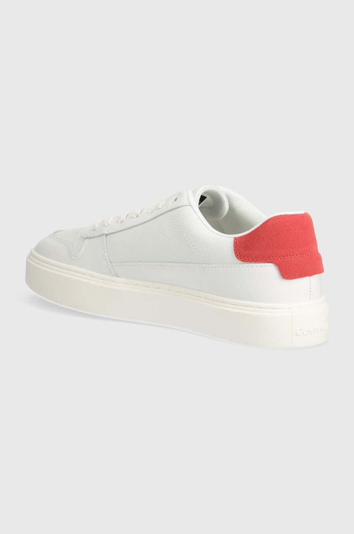 Παπούτσια Δερμάτινα sneakers Calvin Klein LOW TOP LACE UP BSKT HM0HM01254 λευκό