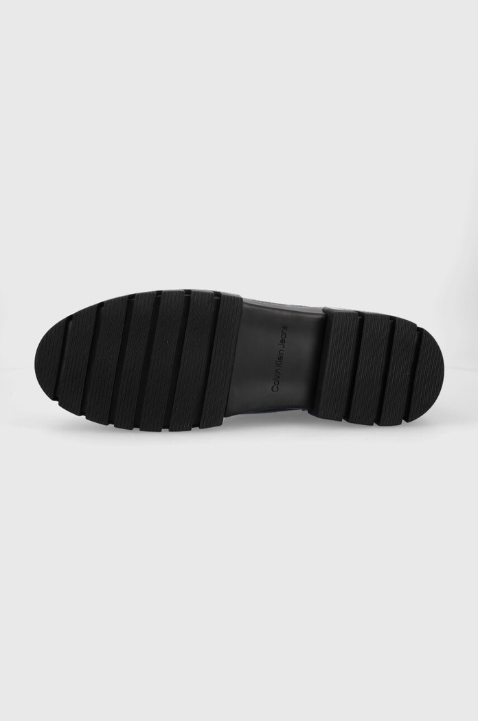 Kožené kotníkové boty Calvin Klein Jeans TRANSP COMBAT CHELSEA LTH YM0YM00754 černá