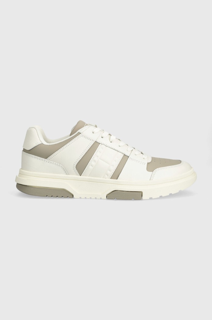 Tommy Jeans sneakersy skórzane TJM LEATHER CUPSOLE 2.0 niska beżowy EM0EM01283