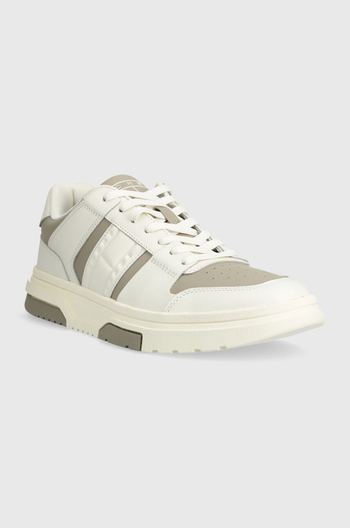 Tommy Jeans sneakersy skórzane TJM LEATHER CUPSOLE 2.0 EM0EM01283 beżowy AW23