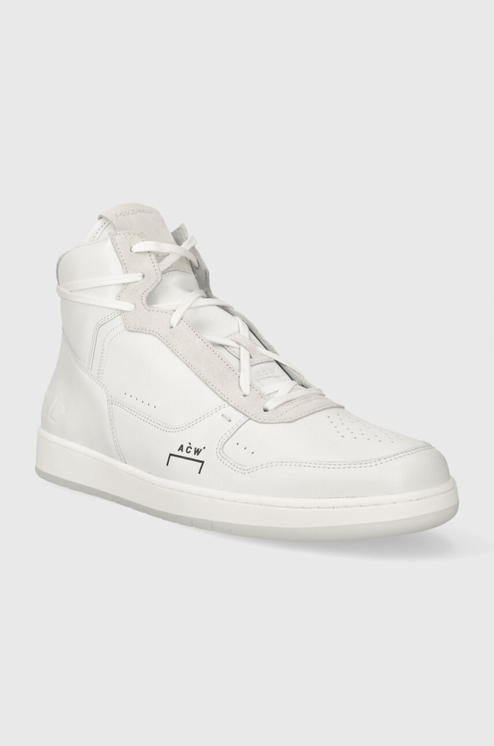 A-COLD-WALL* Sneakersy skórzane LUOL HI TOP ACWUF085B biały AW23