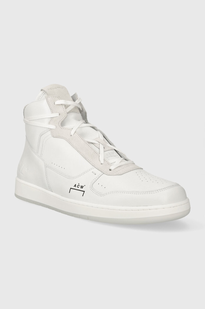 A-COLD-WALL* Sneakersy skórzane LUOL HI TOP ACWUF085B biały AW23