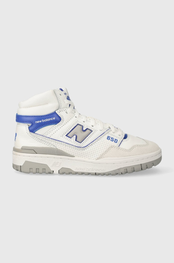 New Balance sneakers BB650RWI piele întoarsă alb BB650RWI